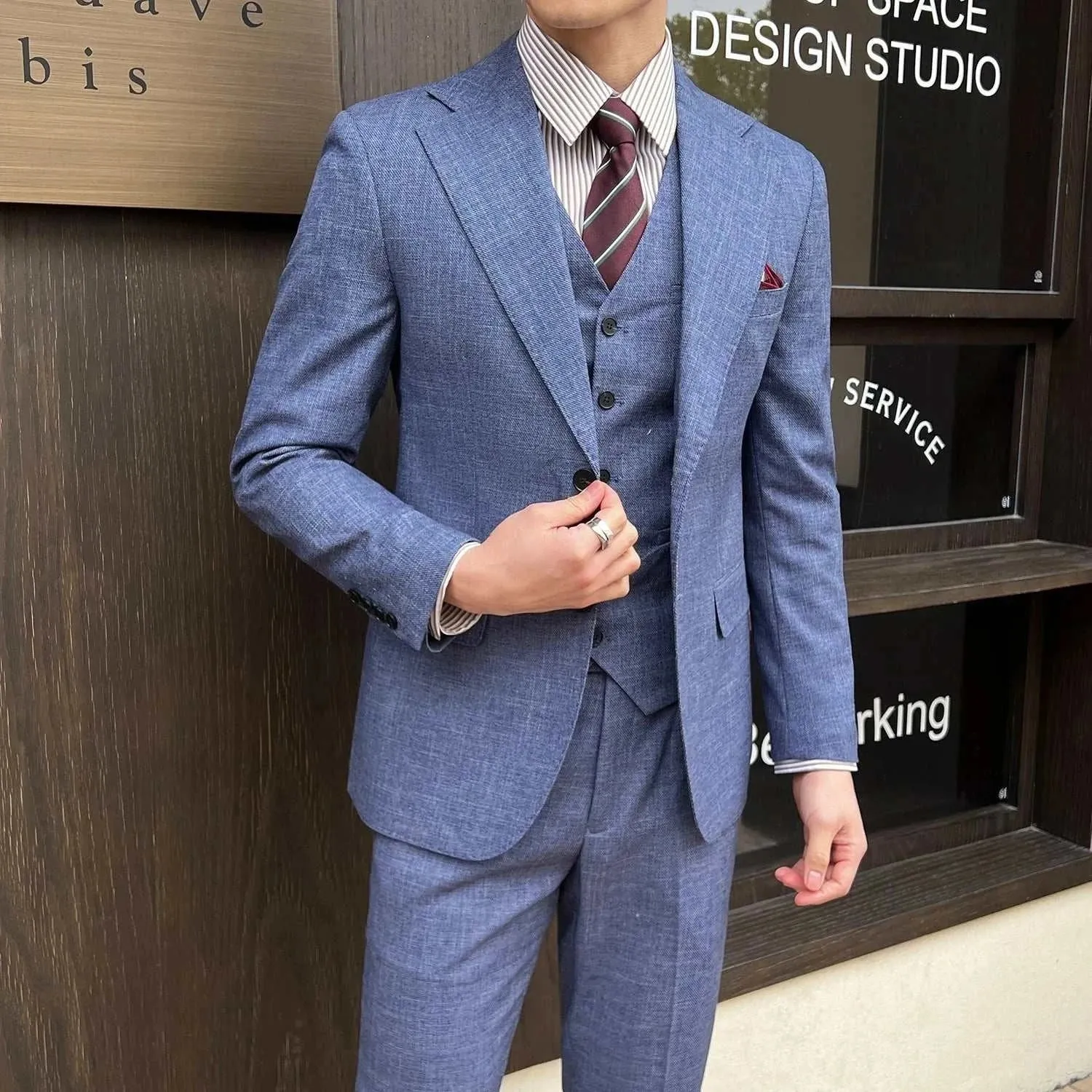 Groom wedding 3 piece suit