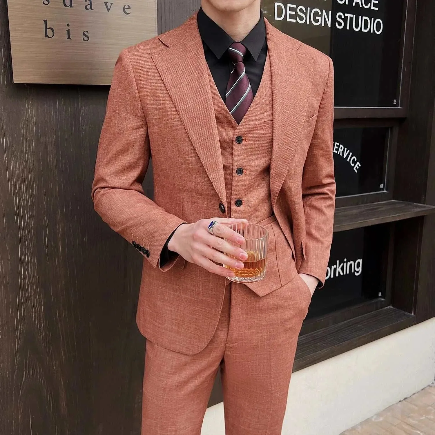 Groom wedding 3 piece suit