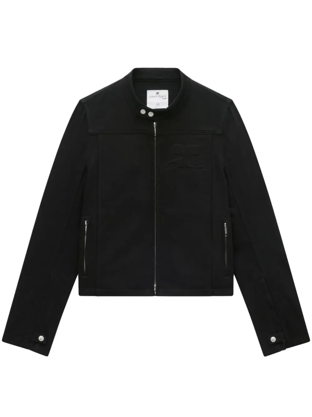 Iconic Black Denim Biker Jacket
