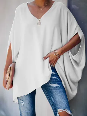 iForgirls Bat Sleeve v-Neck Loose Top