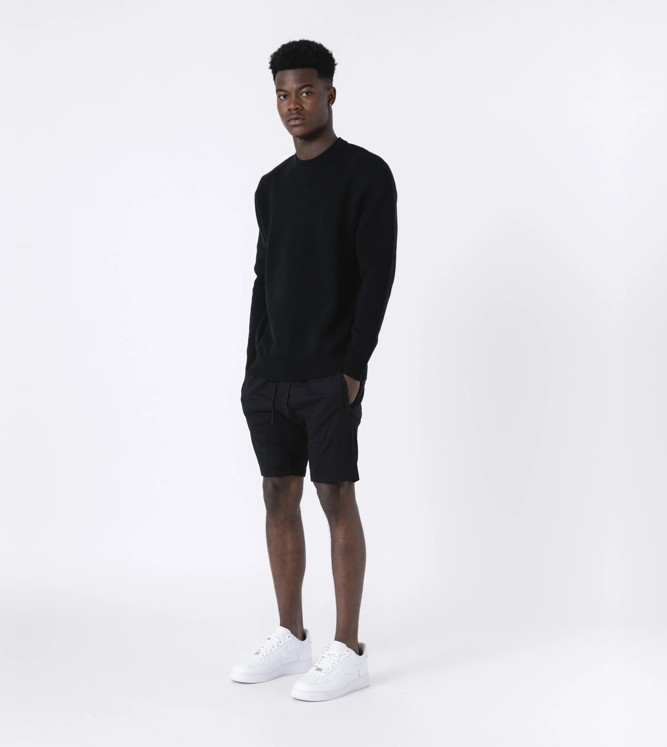 Intarsia Crew Knit Black