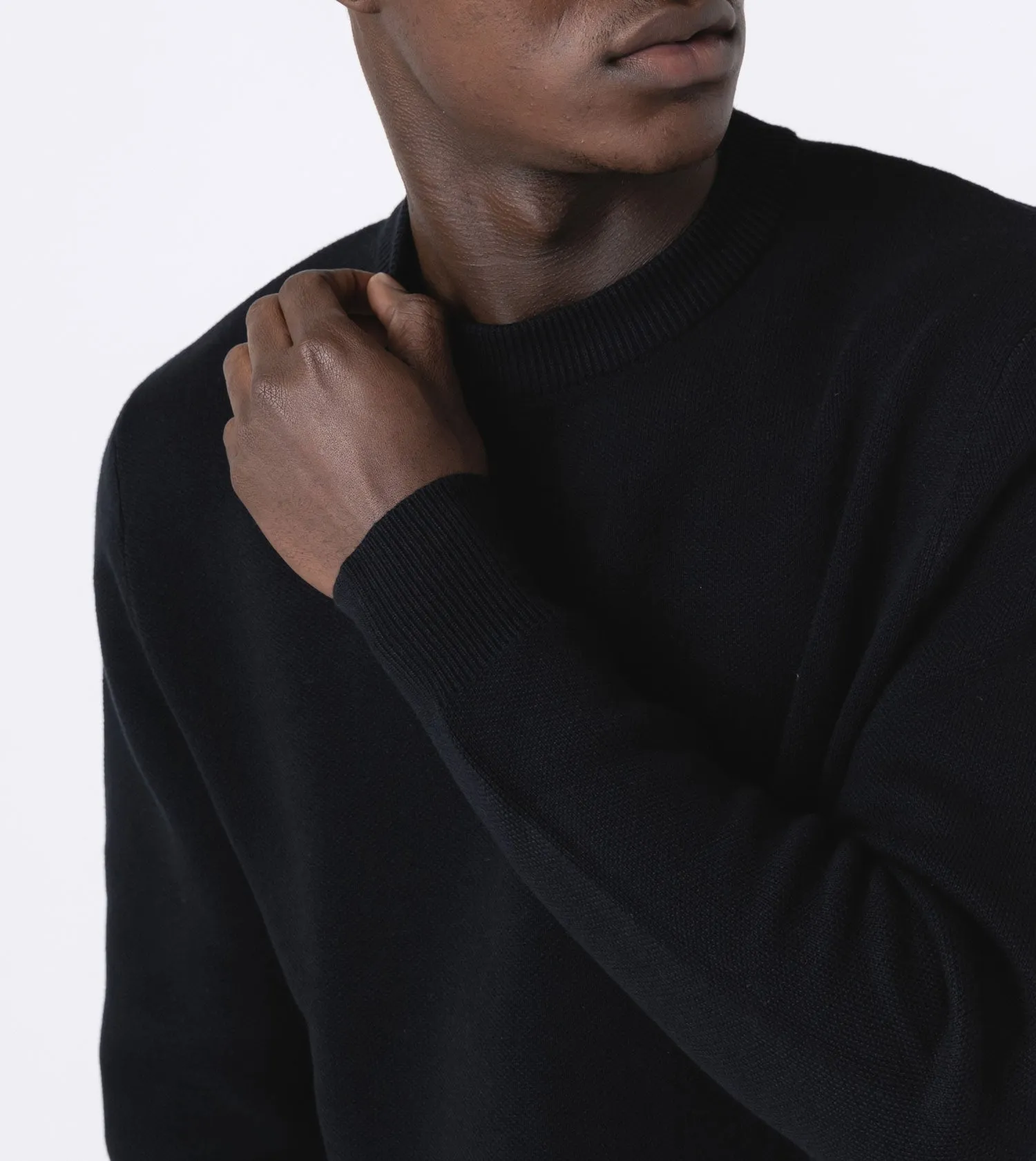 Intarsia Crew Knit Black