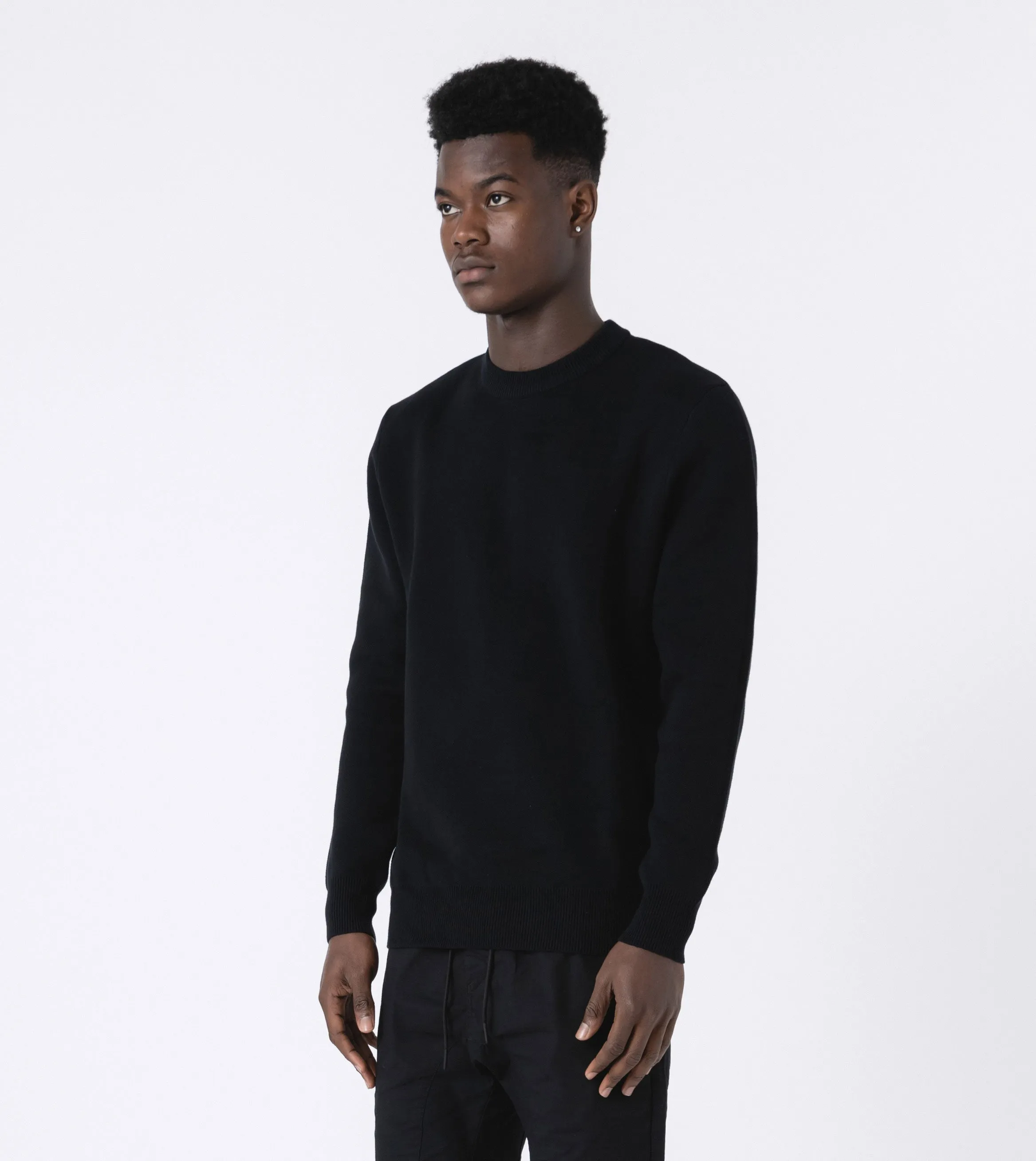 Intarsia Crew Knit Black