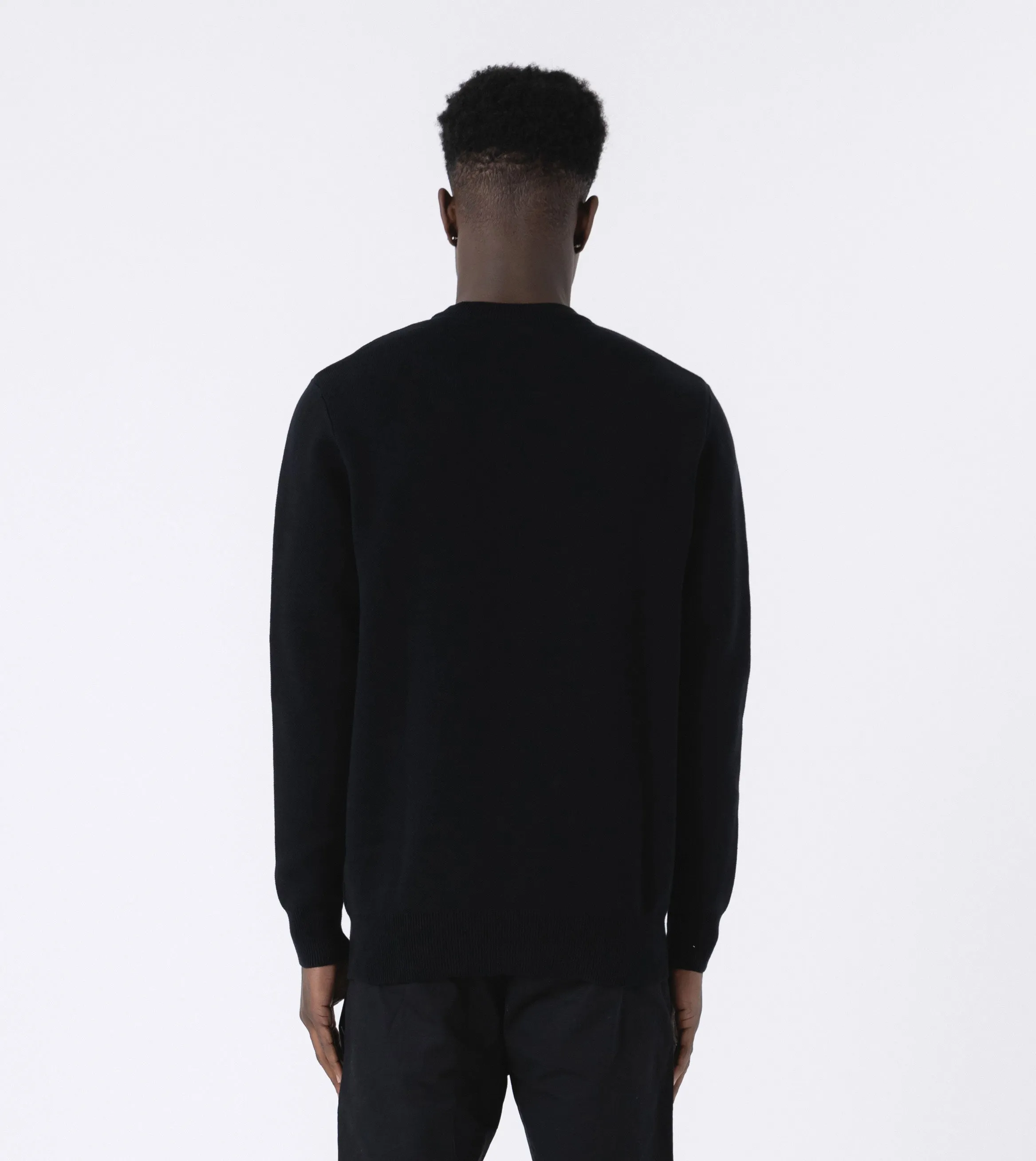 Intarsia Crew Knit Black
