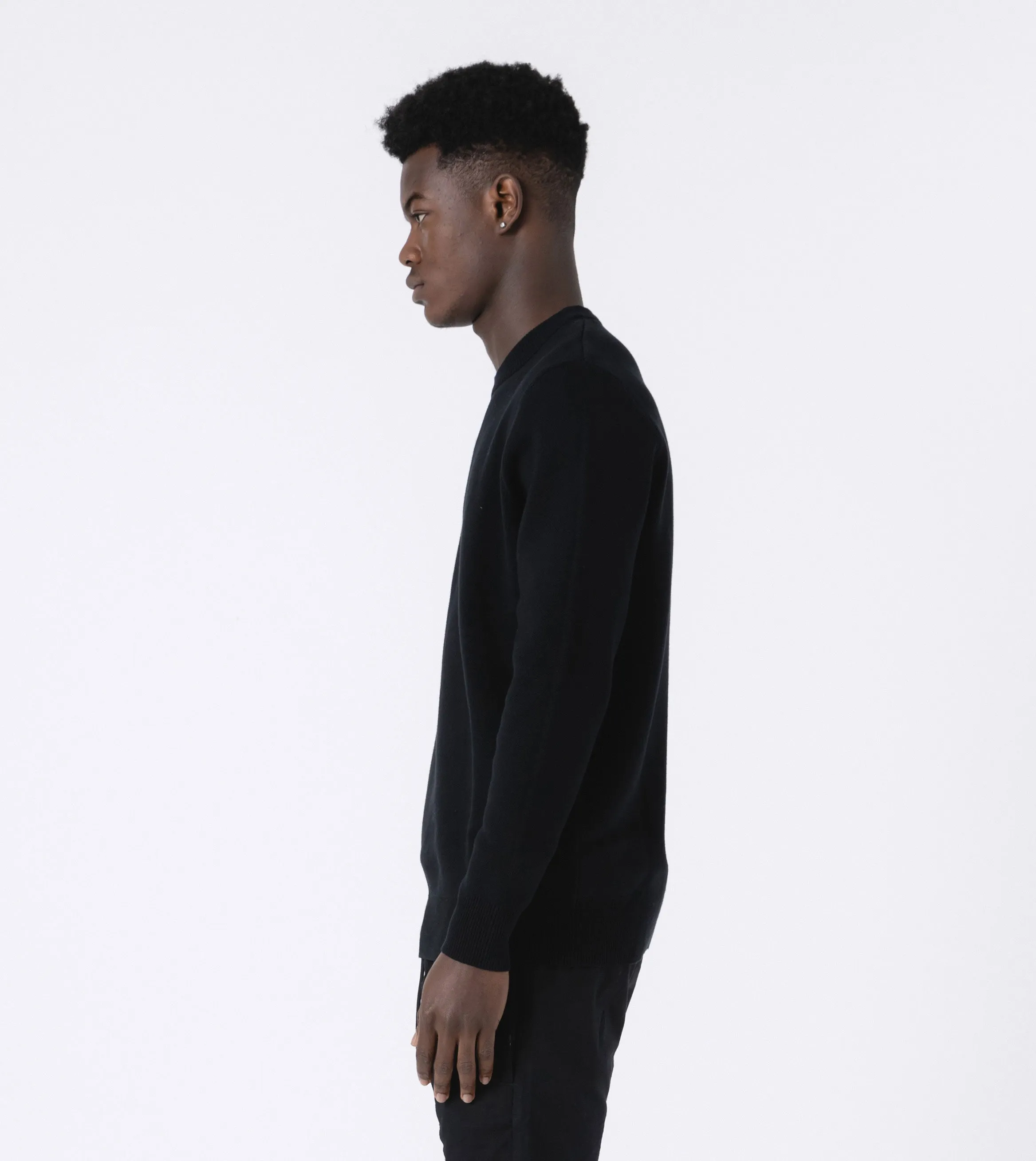 Intarsia Crew Knit Black