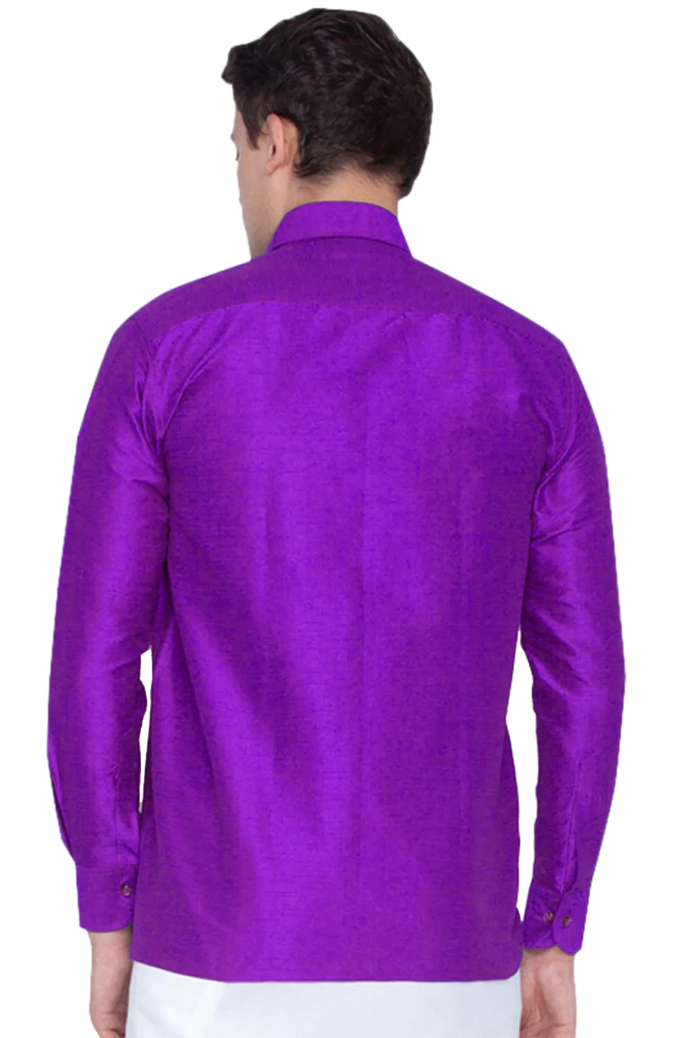 Jashvi Silk Blend Purple Baap Beta Shirt