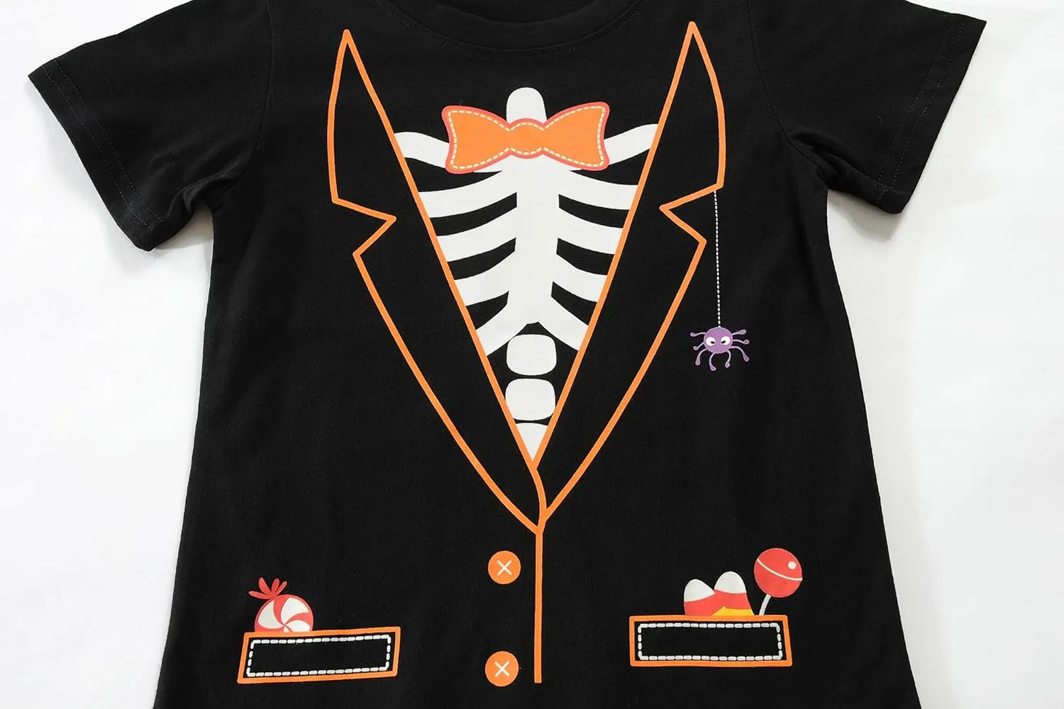 Kids Glow in The Dark Skeleton T-Shirt Toddler Pumpkin Tees Excavator Tops for Boys 2-8 Years