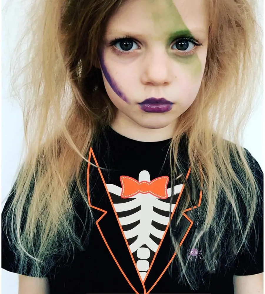 Kids Glow in The Dark Skeleton T-Shirt Toddler Pumpkin Tees Excavator Tops for Boys 2-8 Years