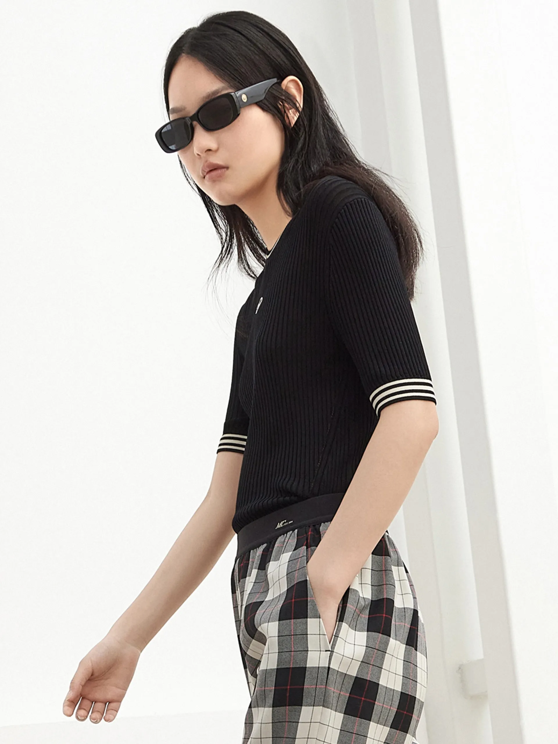 Knitted Embroidered Logo Top