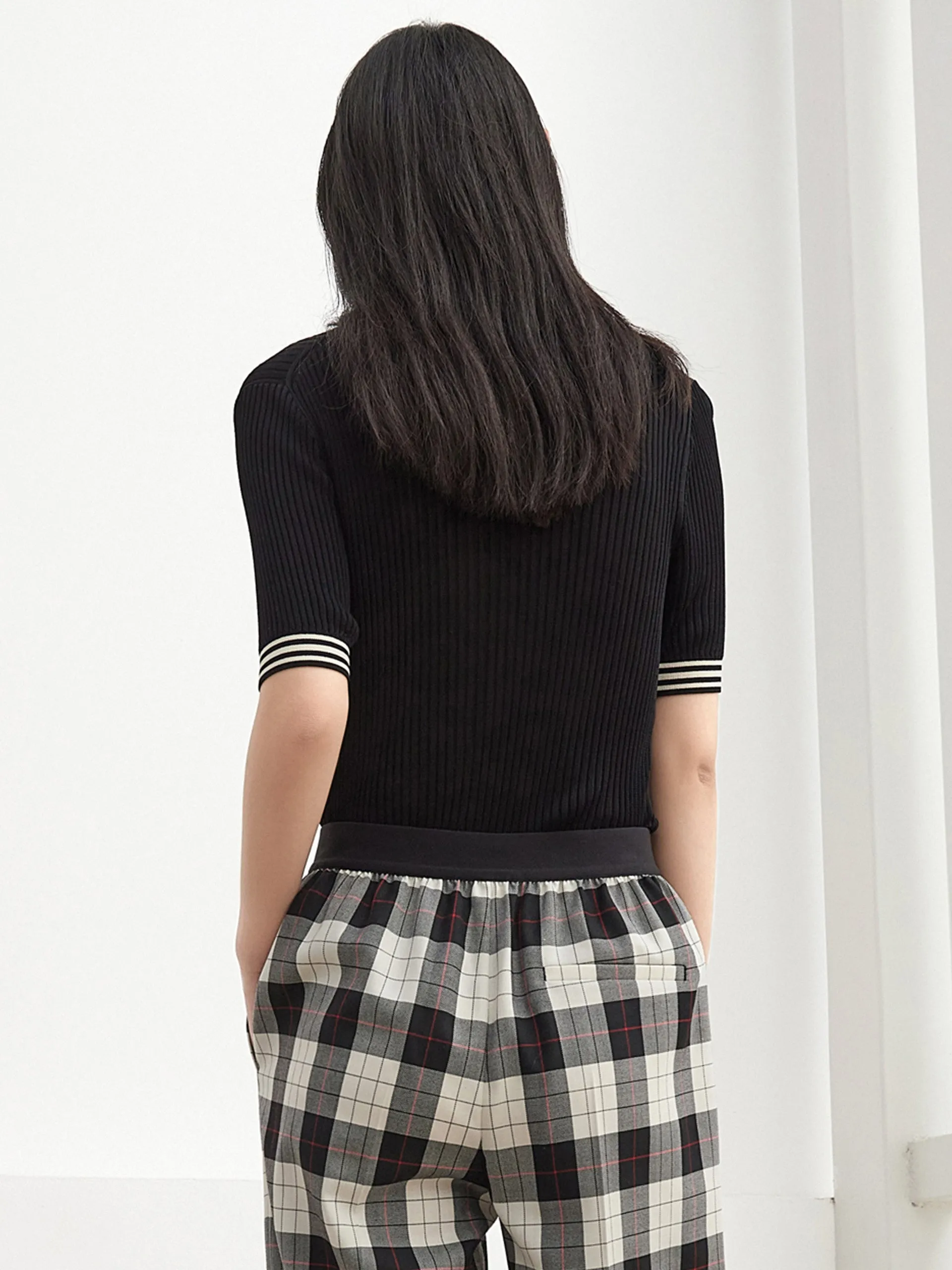 Knitted Embroidered Logo Top