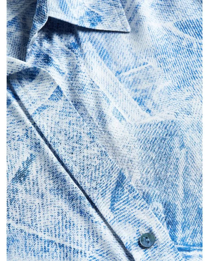 L'Agence Dani 3/4 Sleeve Denim Print Blouse