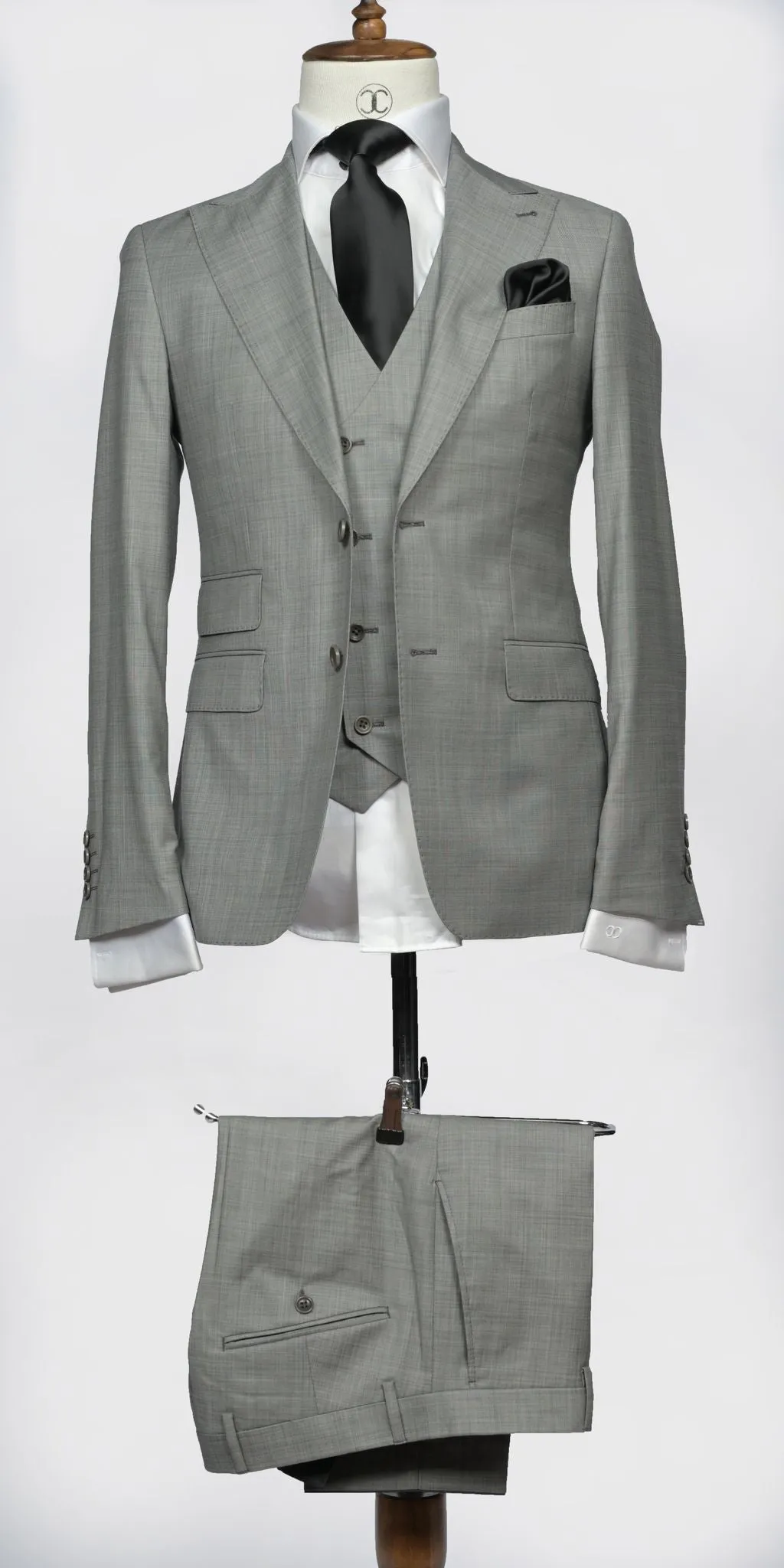 Lanificio Mario - Light grey Filafil 3-piece slim fit suit