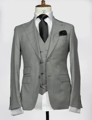 Lanificio Mario - Light grey Filafil 3-piece slim fit suit