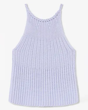 LARGE RIB KNIT HALTER TOP - ECLAT