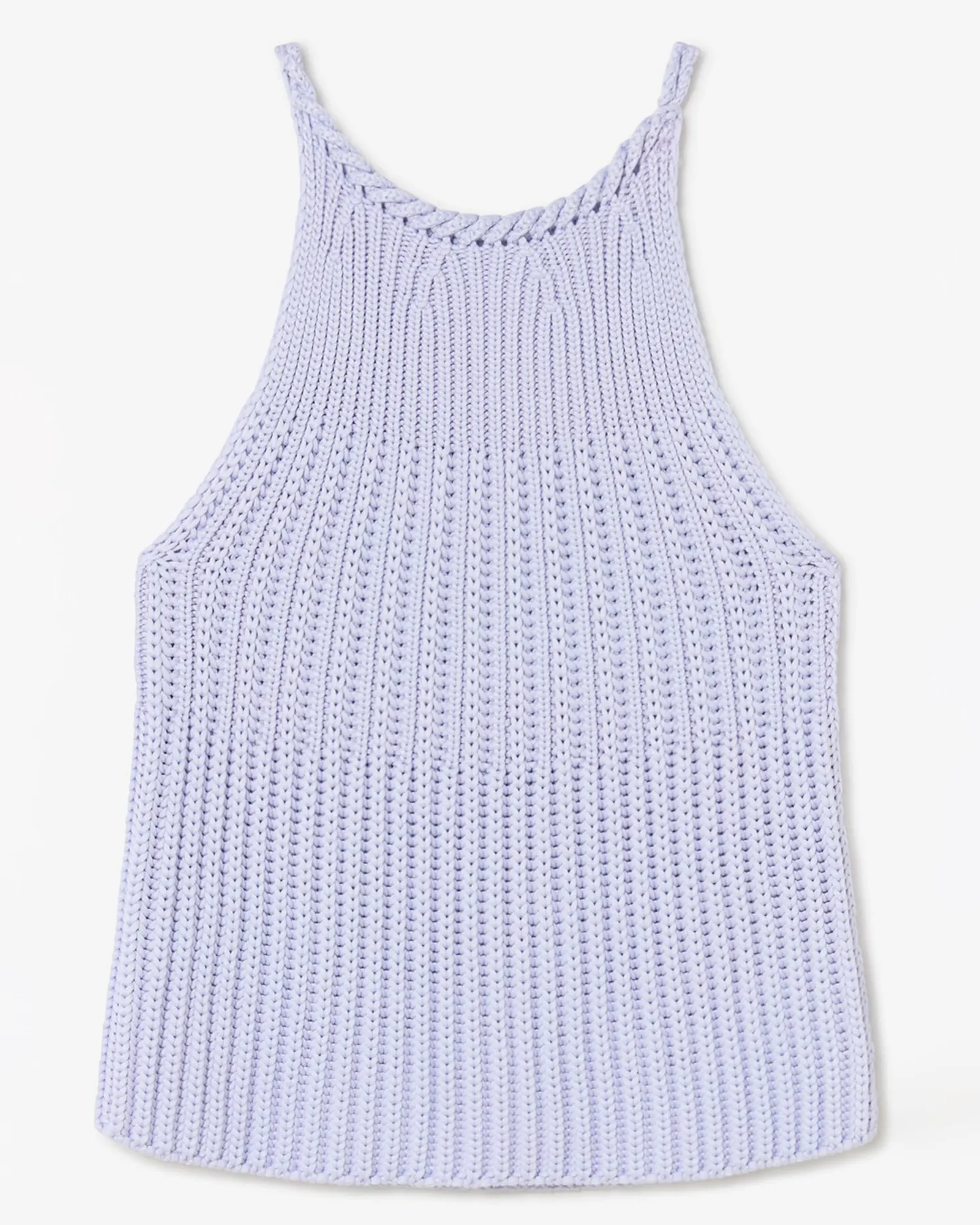 LARGE RIB KNIT HALTER TOP - ECLAT