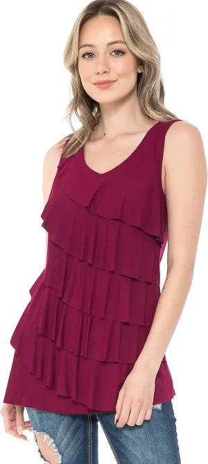 LEEBE Women and Plus Size Ruffle Top (Small-5X)