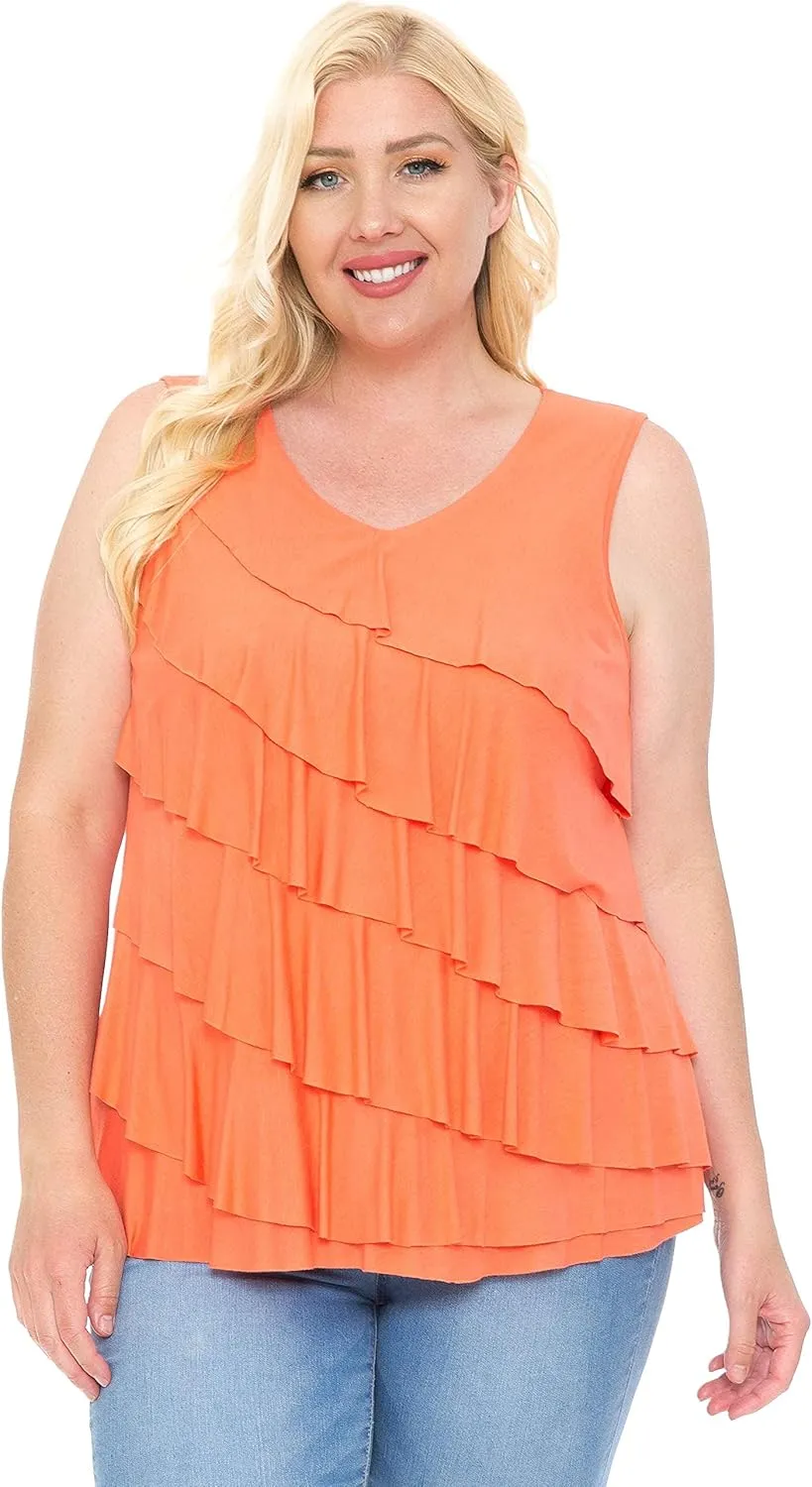 LEEBE Women and Plus Size Ruffle Top (Small-5X)