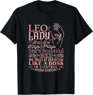 Leo Lady Shirt Astrology Zodiac Sign Leo Woman Girl T-Shirt