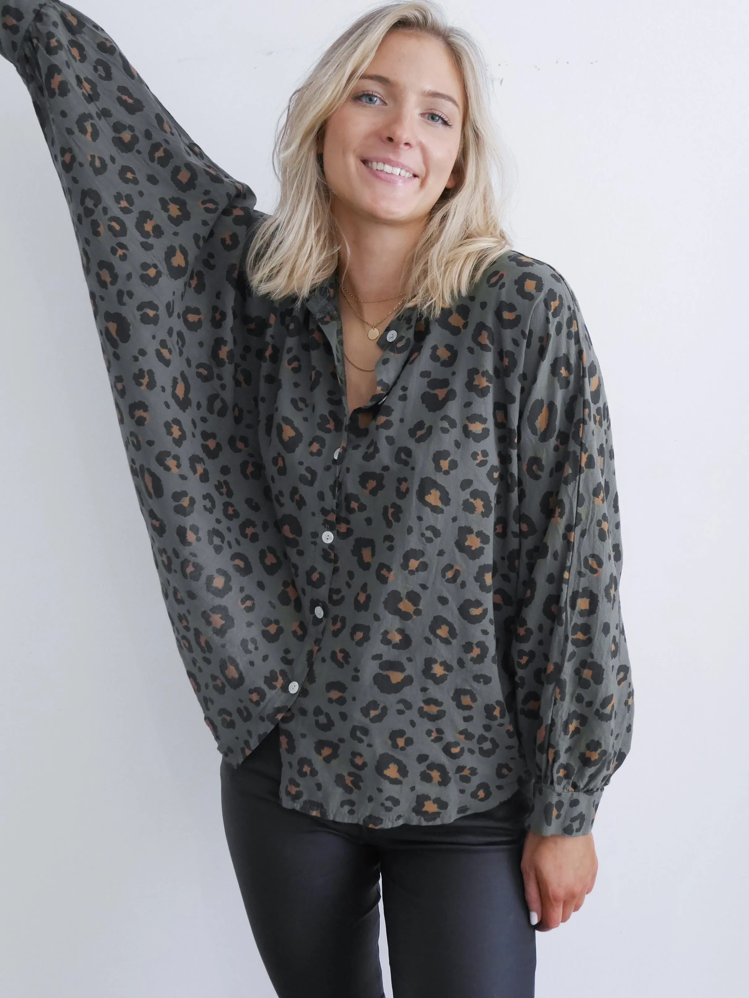 Leona Blouse Forest Green