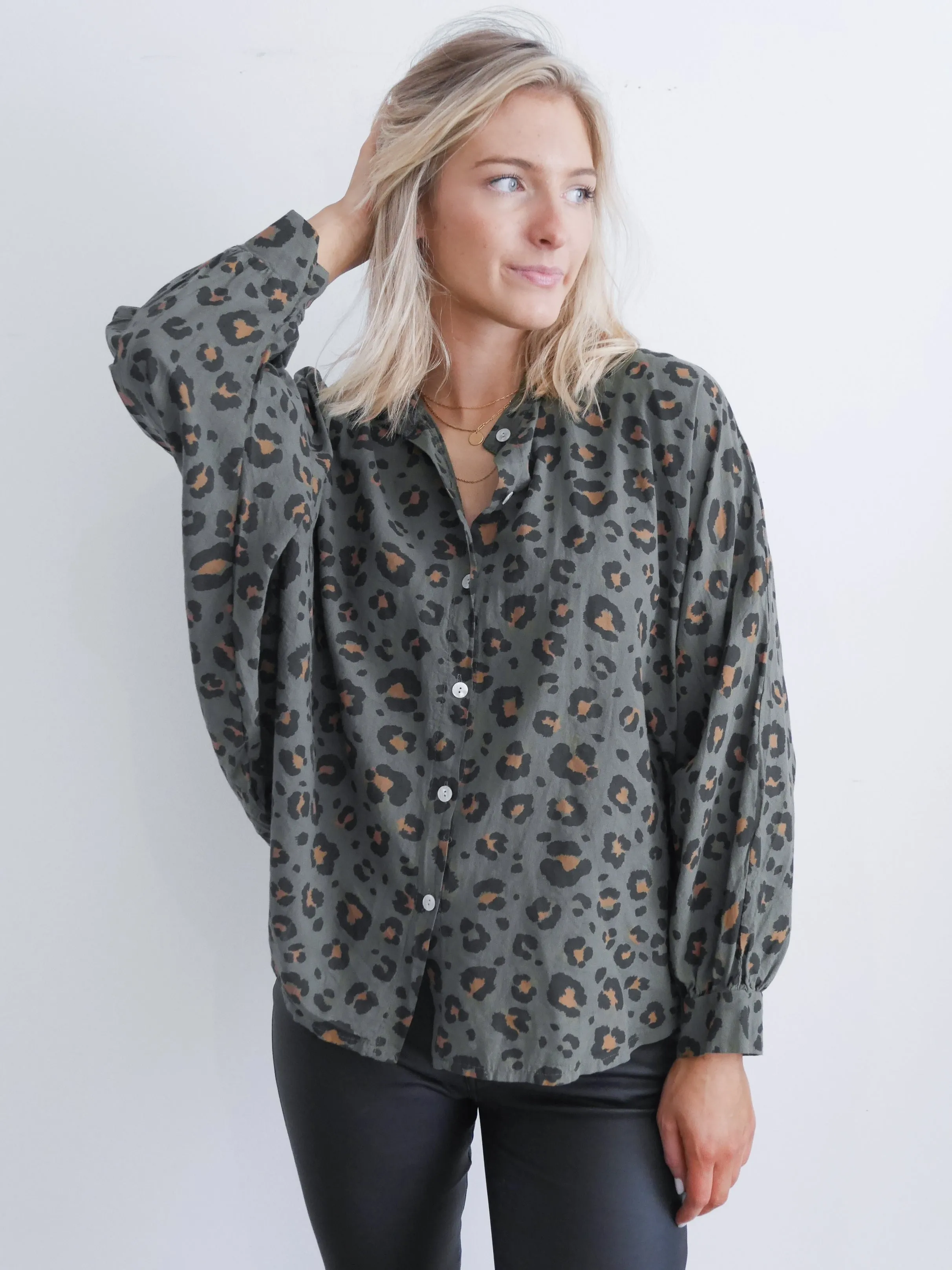 Leona Blouse Forest Green
