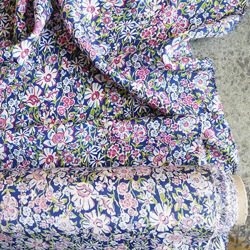 Liberty of London Kensington Silk Crepe de Chine - White Garden C