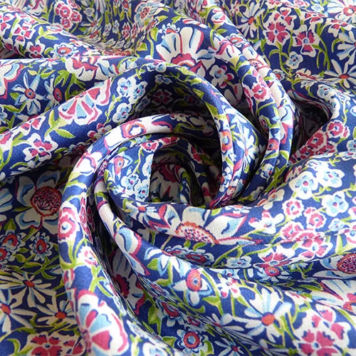 Liberty of London Kensington Silk Crepe de Chine - White Garden C