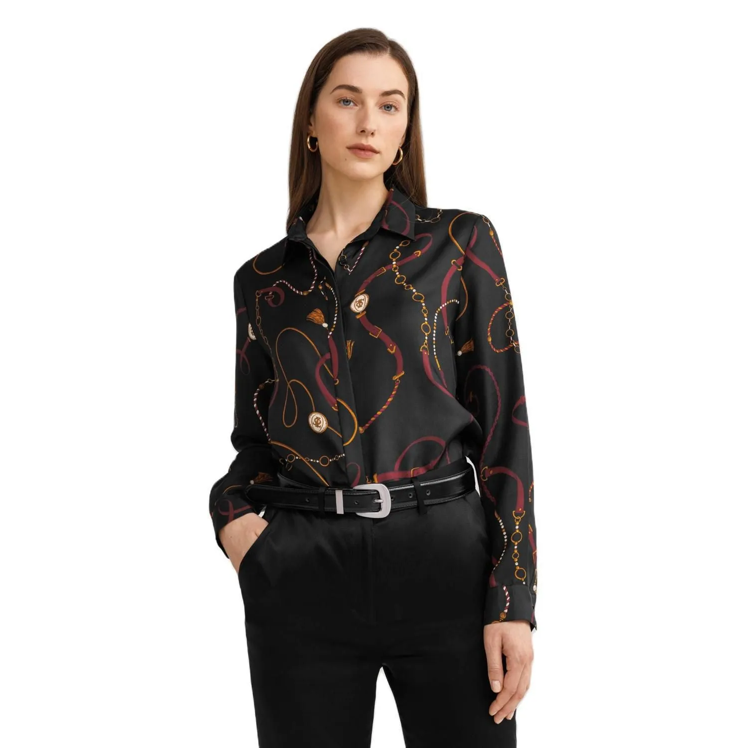 LILYSILK Louisville Print Silk Shirt for Women Lilysilk