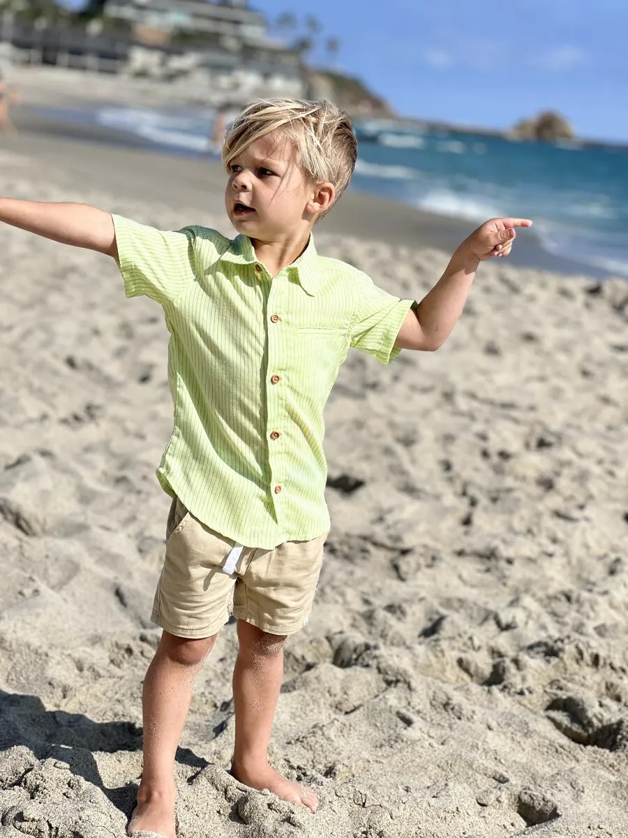 Lime/Royal Button Down Shirt