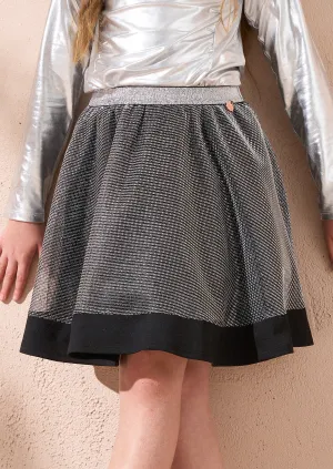 Maddie Silver Metallic Mesh Skirt