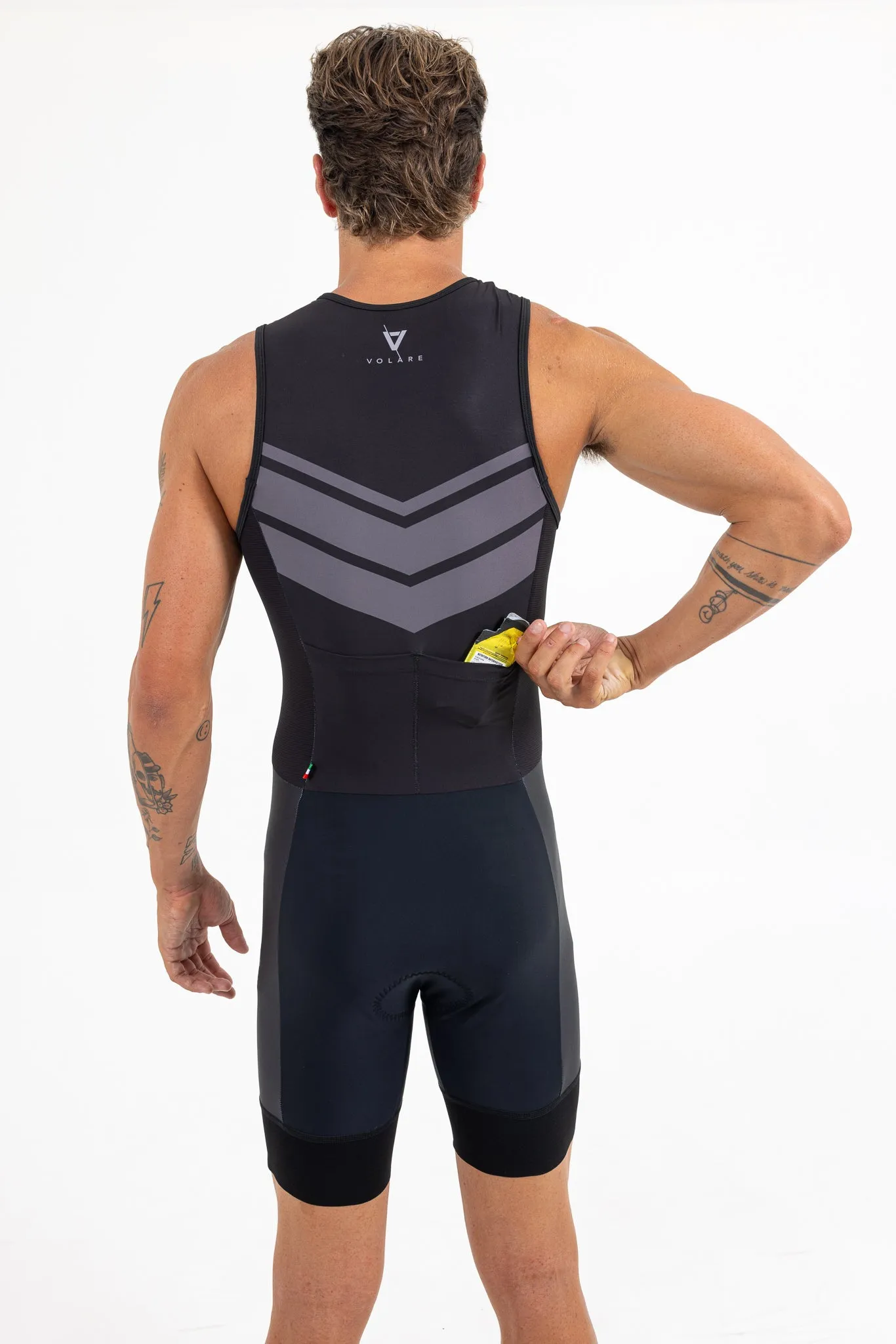 Mens Sleeveless Tri Suit Black