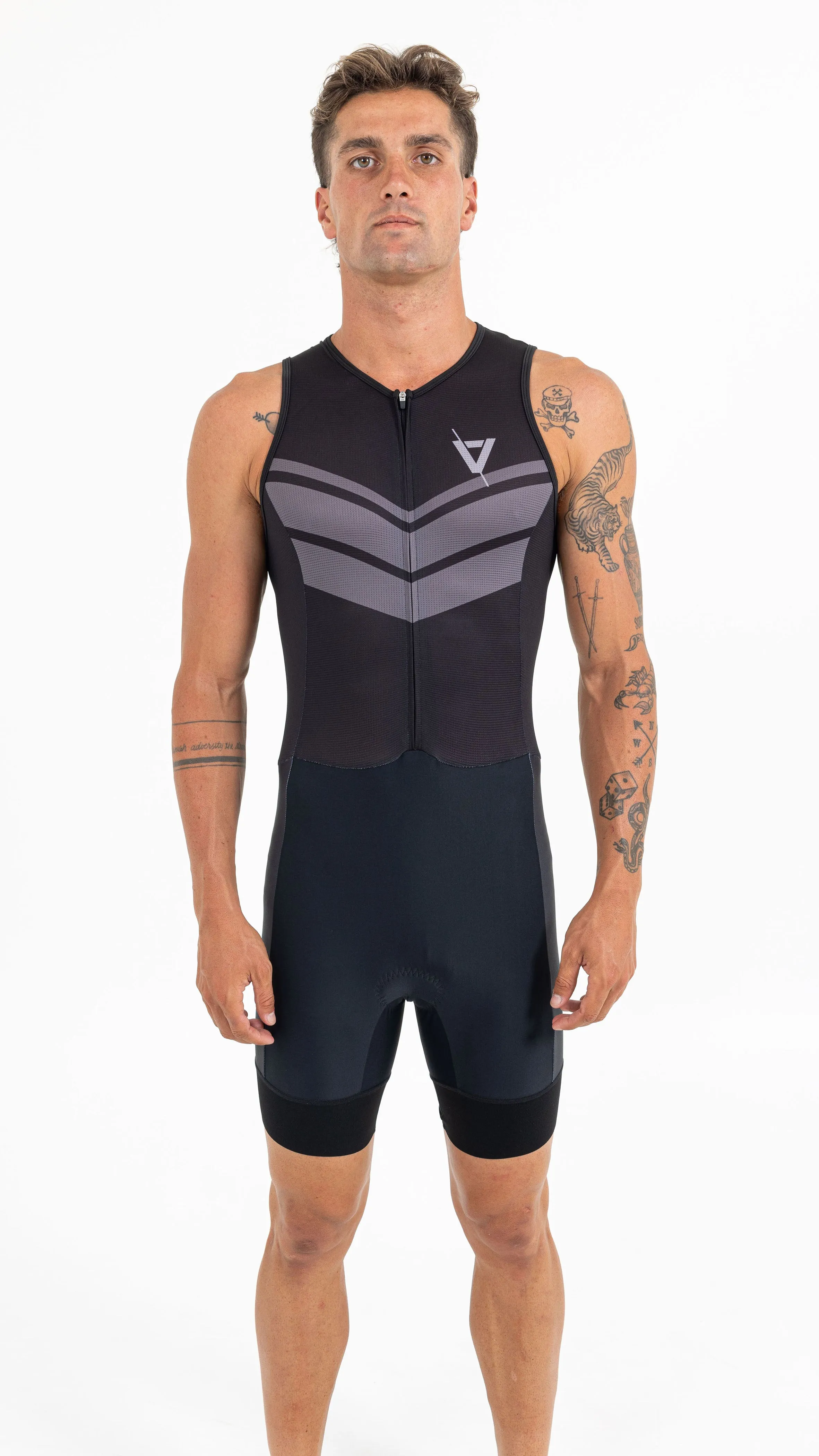 Mens Sleeveless Tri Suit Black