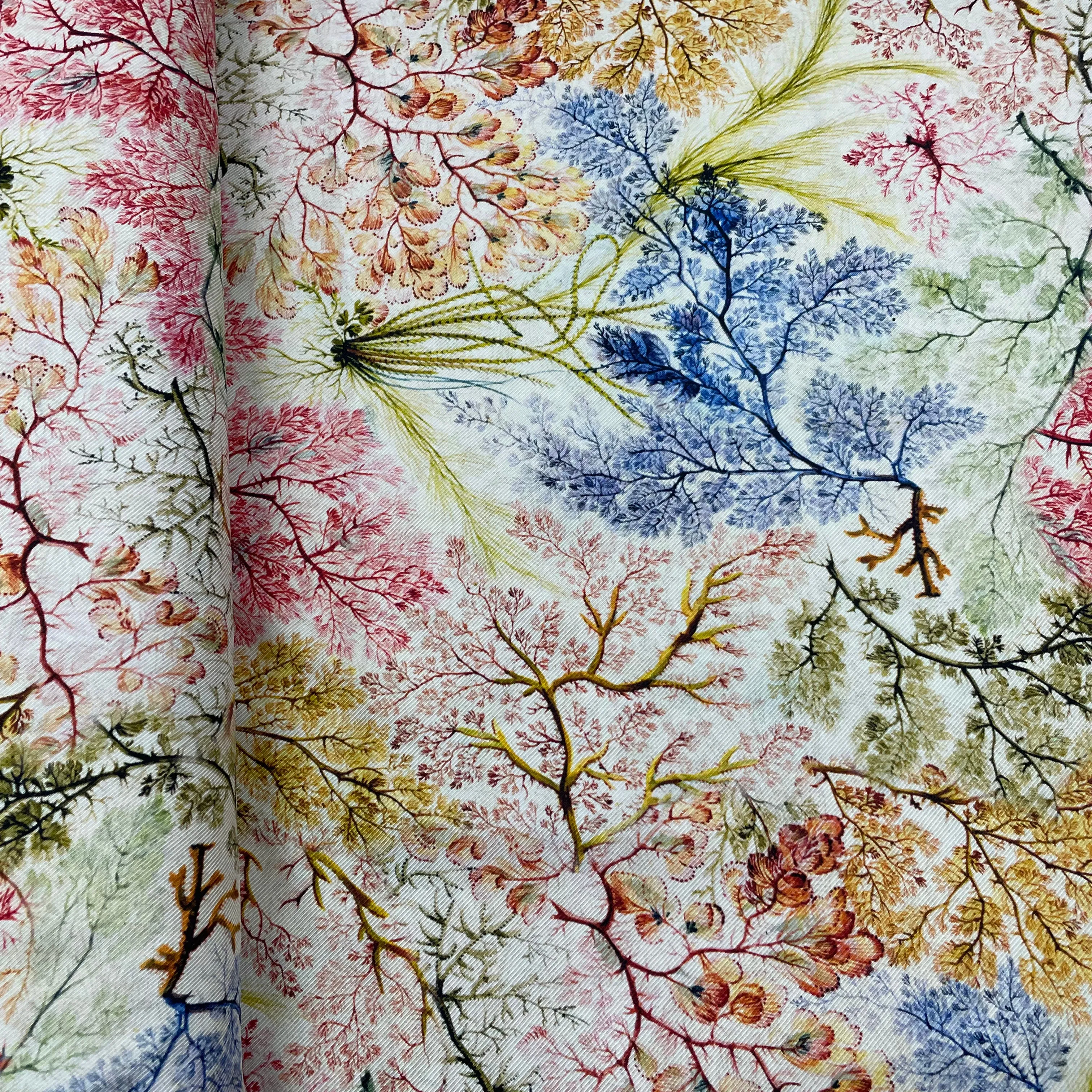 Multi Color Digital Print Twill Silk Fabric