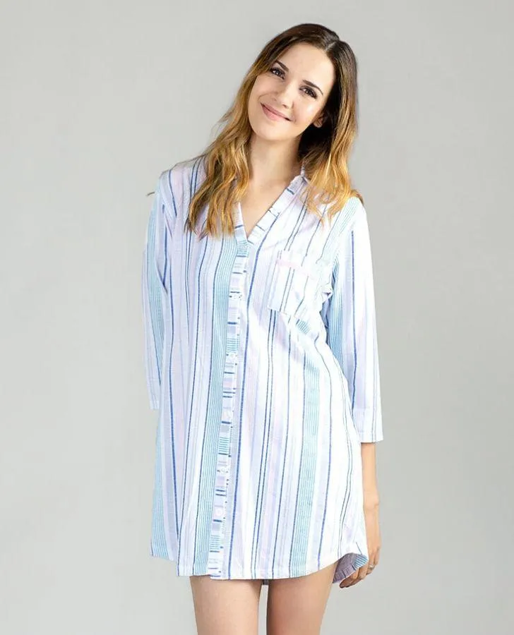 Multi Stripe  Boyfriend Sleepshirt