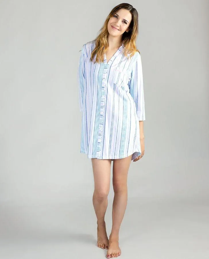 Multi Stripe  Boyfriend Sleepshirt
