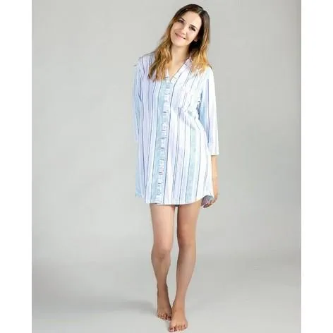 Multi Stripe  Boyfriend Sleepshirt