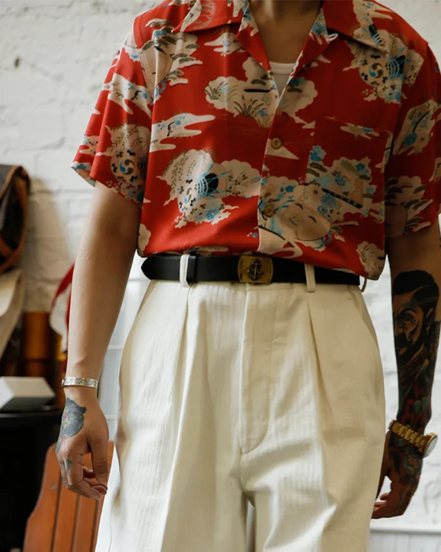 Noh Mask kagura Okina Aloha Shirt