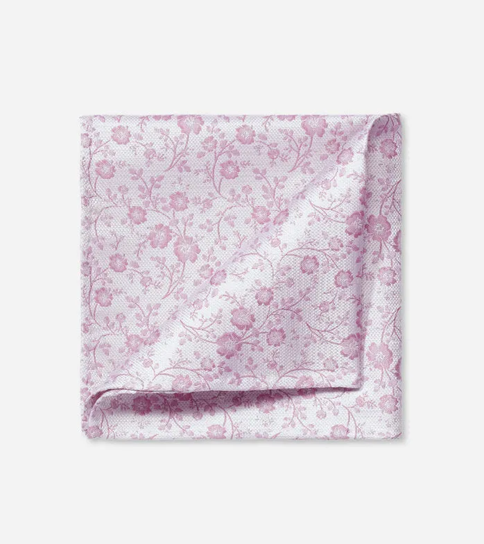 Olymp- Floral Silk Pocket Square, Mauve