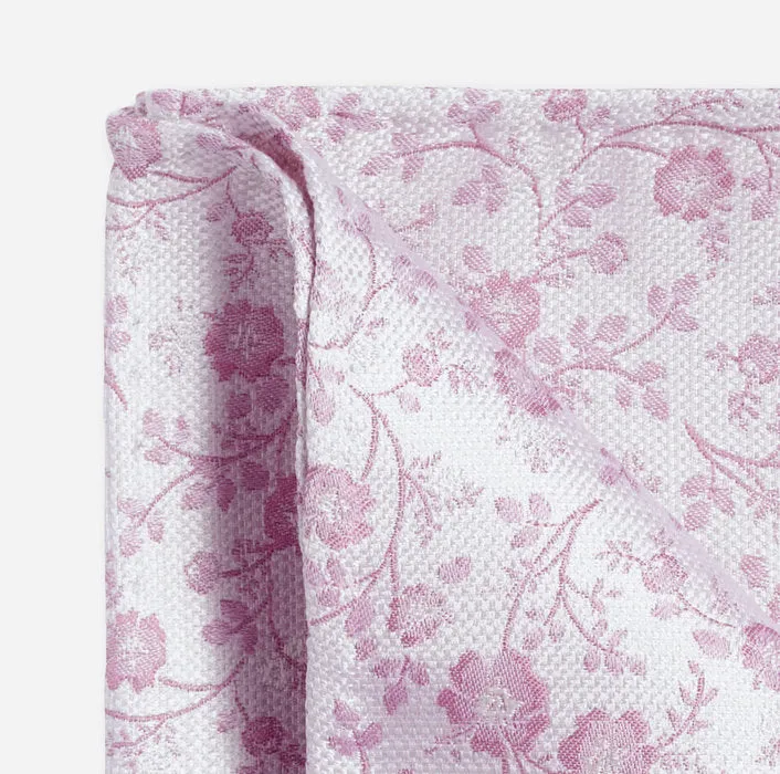 Olymp- Floral Silk Pocket Square, Mauve