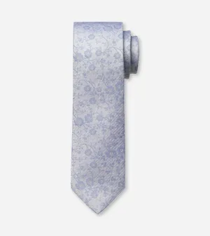 Olymp- Floral Silk Tie, Smoke Blue