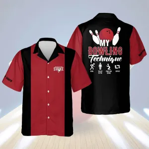 Personalized bowling Hawaiian shirt for men, Strike My Bowling Technique Hawaiian Shirt