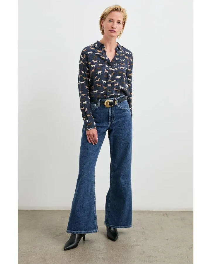 Rails Kate Silk Horses Print Shirt
