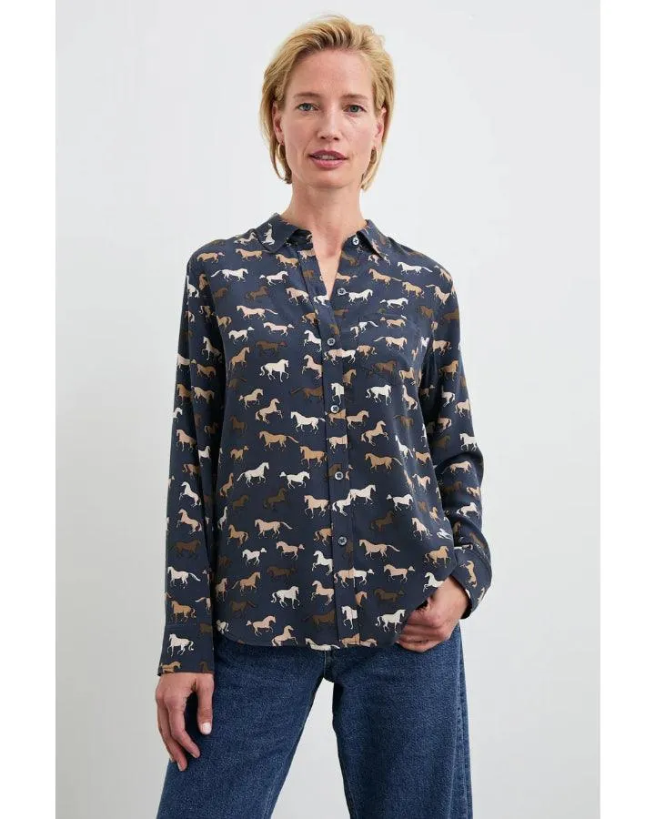 Rails Kate Silk Horses Print Shirt