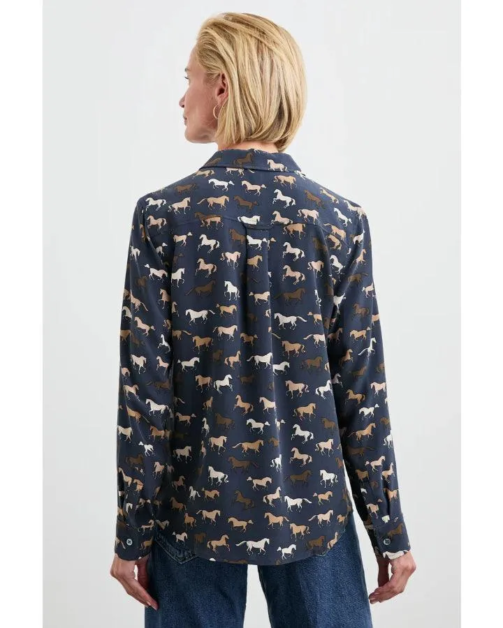Rails Kate Silk Horses Print Shirt