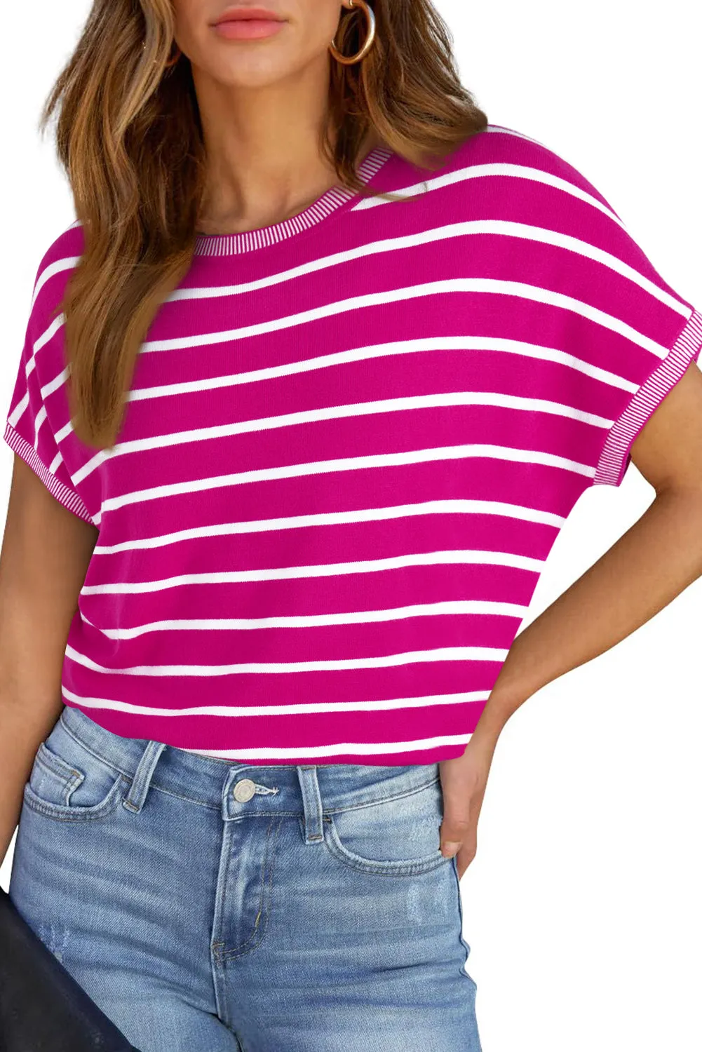 Rose Knitted Bat Sleeve Top