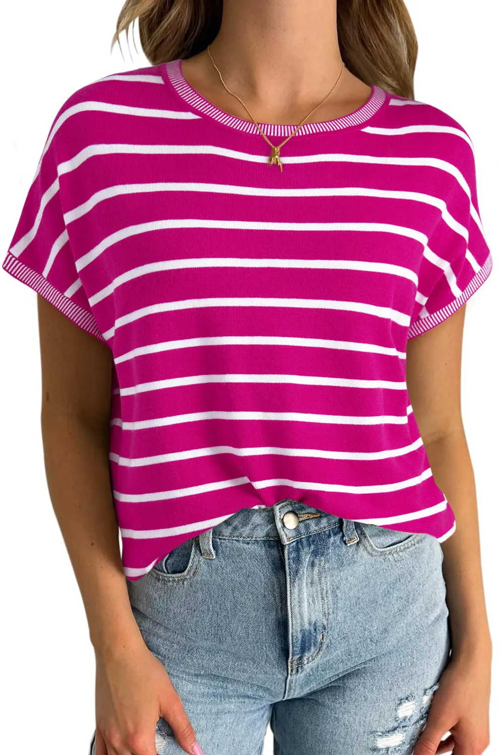 Rose Knitted Bat Sleeve Top