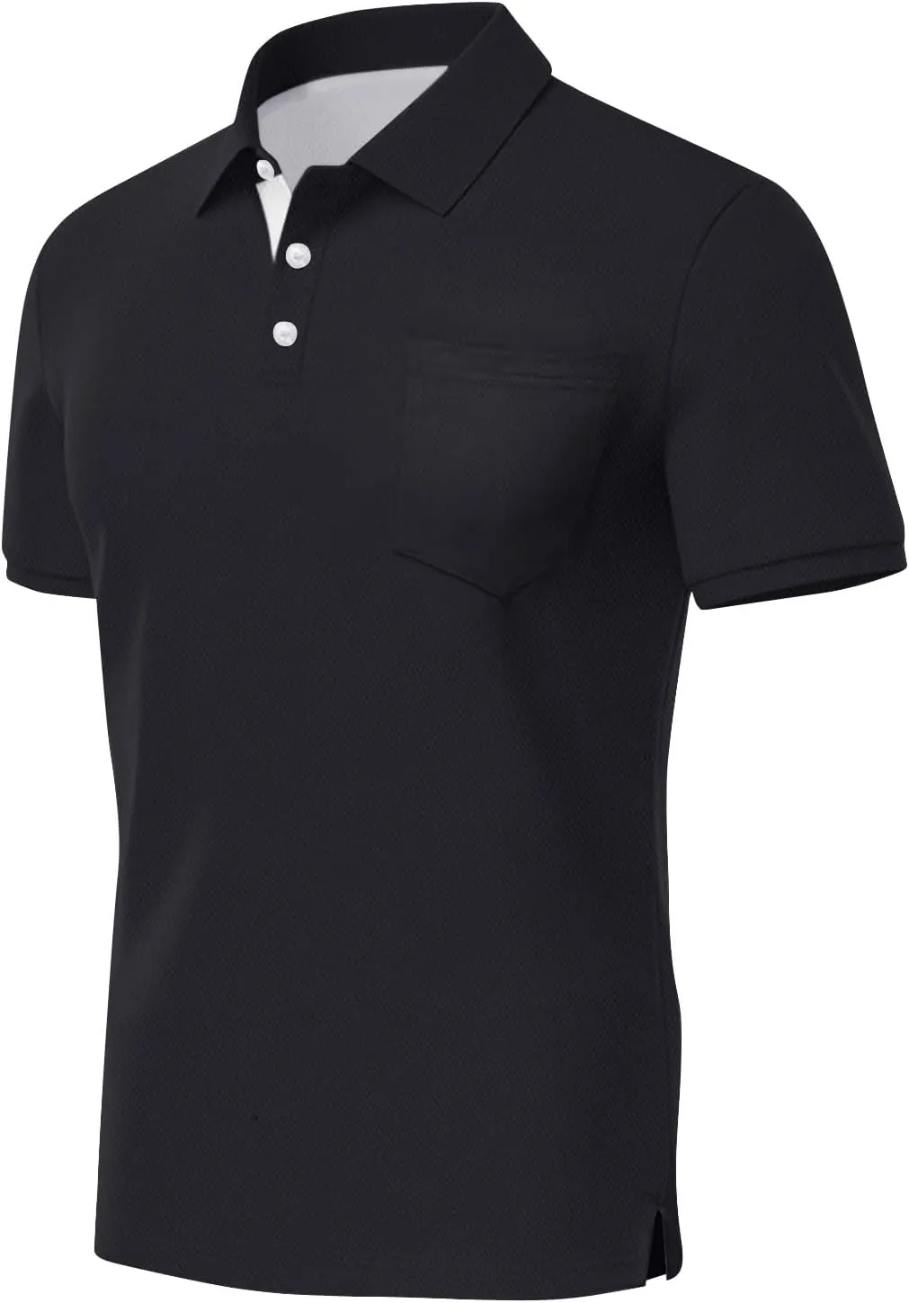 RTRDE Men's Casual Golf Shirts Short Sleeve Solid Color Business Casual Work Collared Shirts with Pocket Polos, M-5XL
