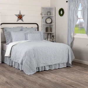 Sawyer Mill Blue Ticking Stripe Quilted Coverlet Bundle