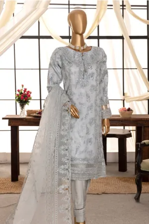 Shaahkaar By HZ Stitched 3 Piece Printed & Emb Formals Vol-03 Collection'2024-HZK-144-Grey