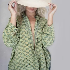 Silk Daisy Shirt – Mint