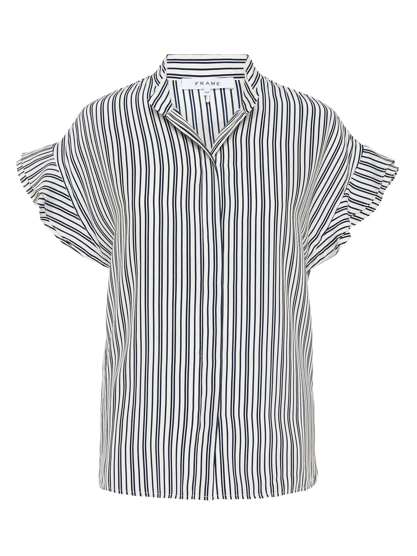 Silk Flounce Short Sleeve Blouse